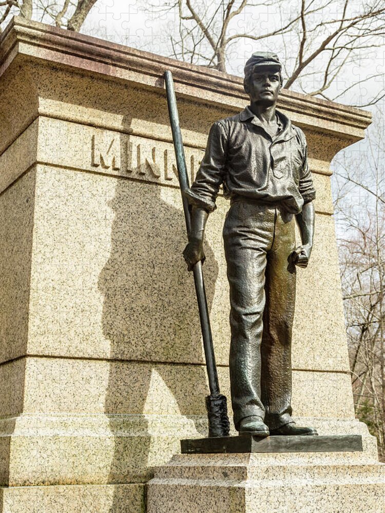 Shiloh National Military Park Jigsaw Puzzle featuring the photograph Minnesota Monument at Shiloh by Joe Kopp
