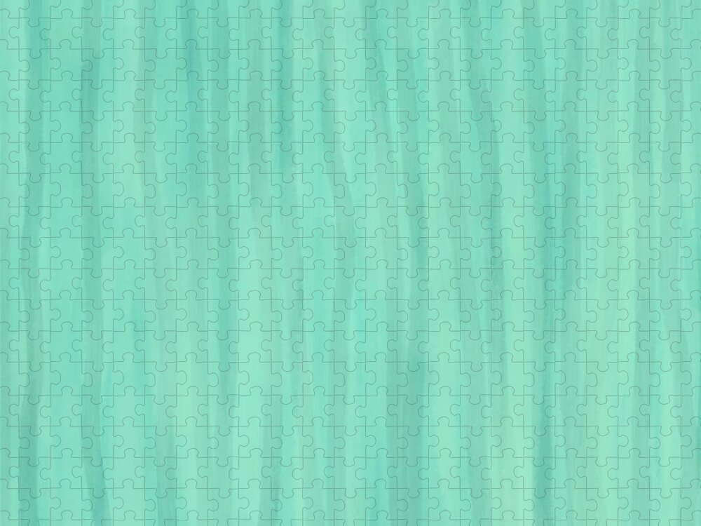 Mint Green Lines Jigsaw Puzzle featuring the digital art Mint Green Lines by Annette M Stevenson