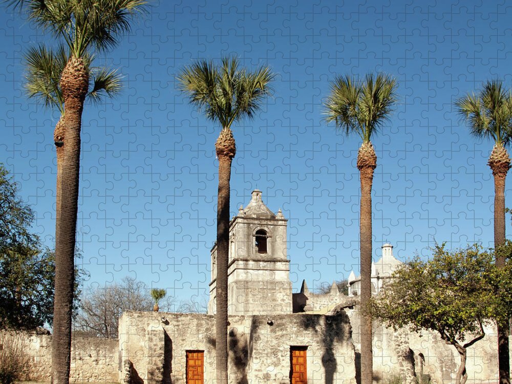 Built Structure Jigsaw Puzzle featuring the photograph Mission Concepcion Detail, San Antonio by Ivanastar