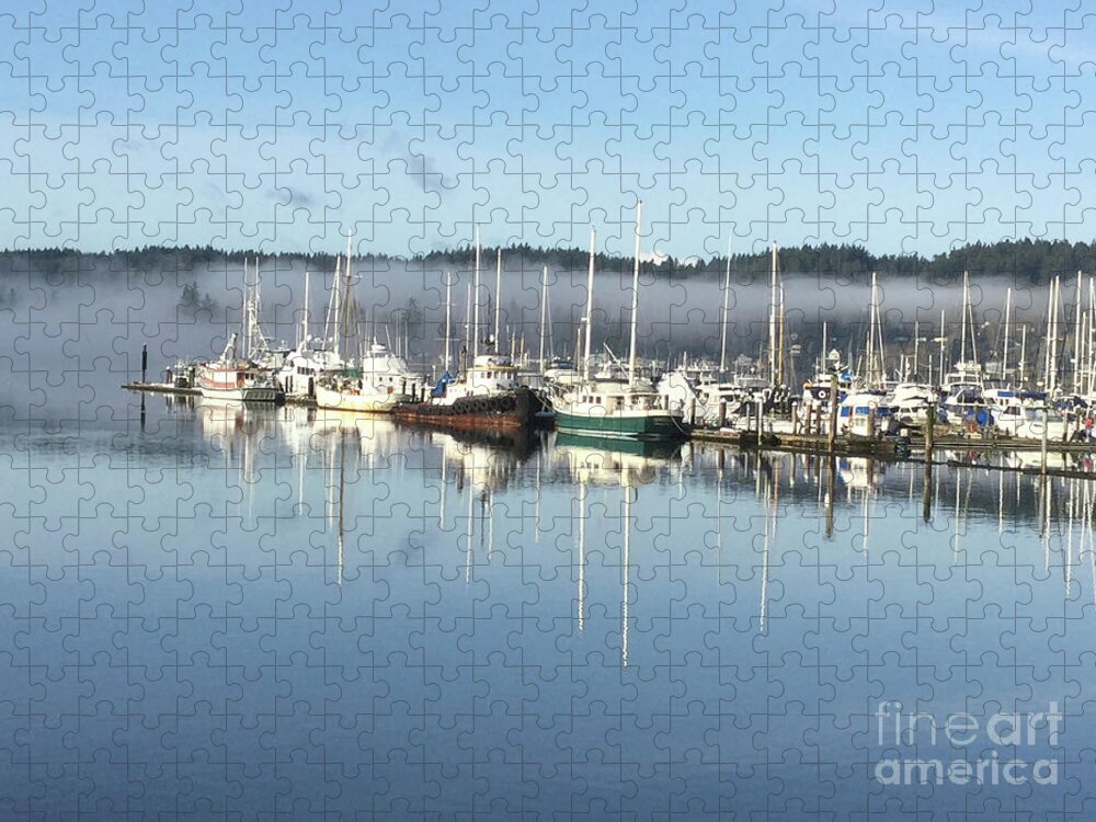 Liberty Jigsaw Puzzle featuring the photograph Misty Liberty Bay by Aicy Karbstein