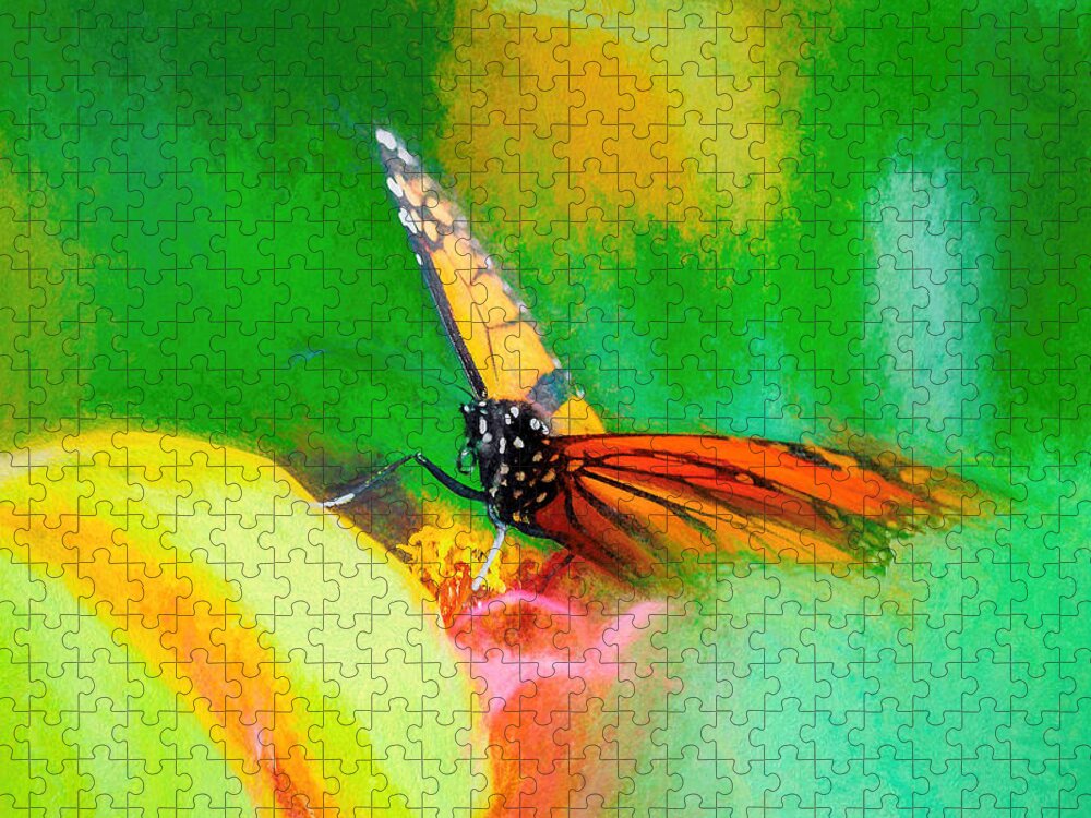Monarch Jigsaw Puzzle featuring the photograph Monarch Butterfly Beautiful Smudge by Don Northup