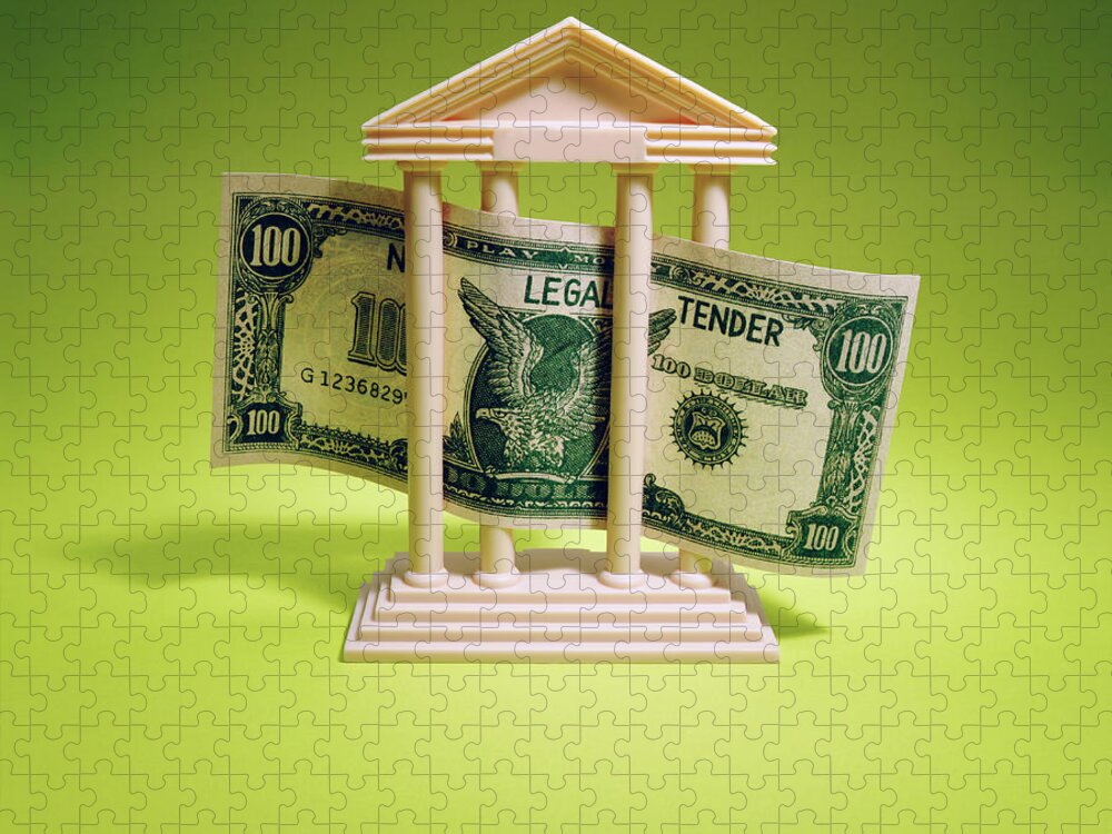 Asset Jigsaw Puzzle featuring the drawing Money and Columns by CSA Images