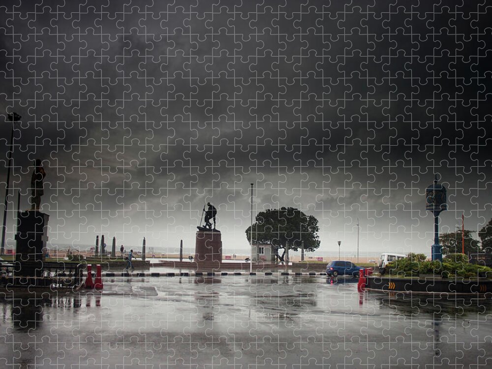 Statue Jigsaw Puzzle featuring the photograph Monsoon Diaries by Srivatsaa