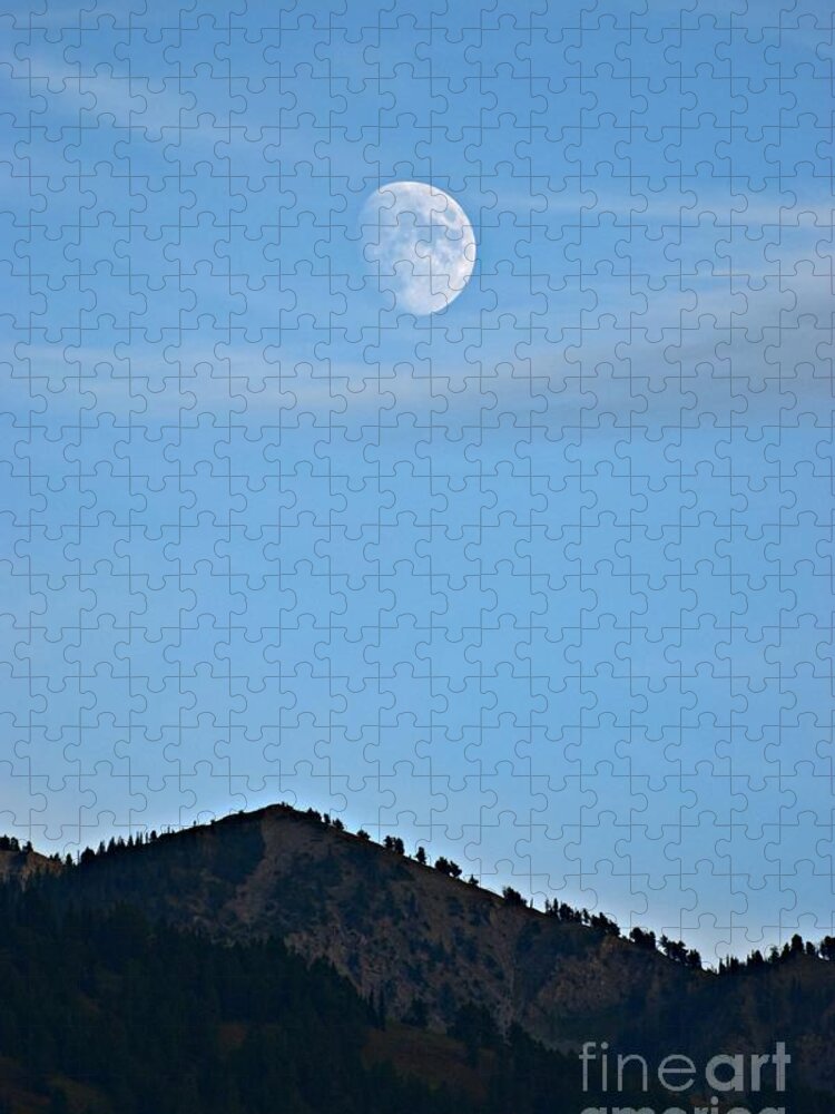 Moon Jigsaw Puzzle featuring the photograph Moon Over the Mountains by Dorrene BrownButterfield