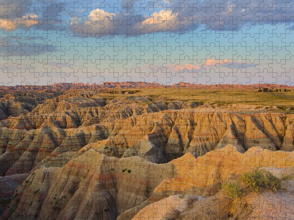 Badlands Jigsaw Puzzle featuring the photograph Morning In Badlands by Yinyang