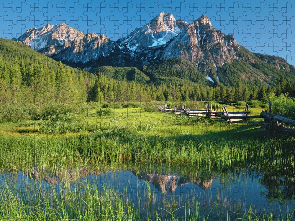 Scenics Jigsaw Puzzle featuring the photograph Morning Light Reflections P by Ron thomas