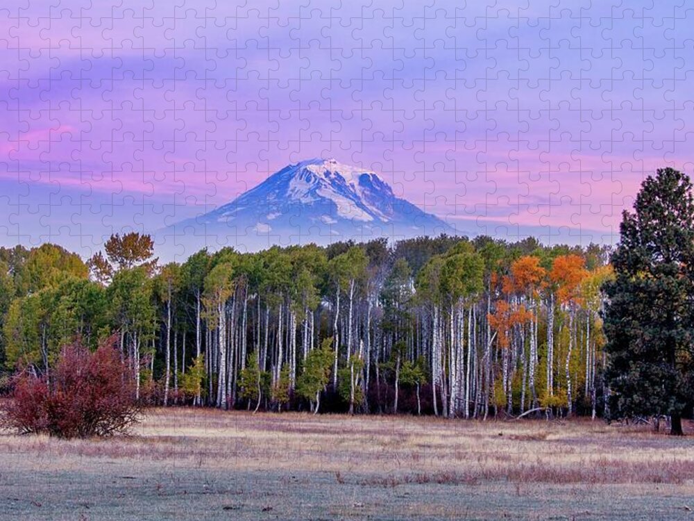 Mount Adams Sunrise Jigsaw Puzzle featuring the photograph Mount Adams Sunrise 2 by Lynn Hopwood