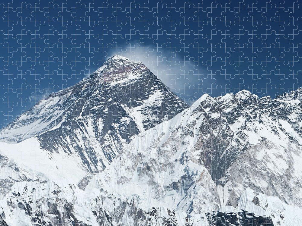 Chinese Culture Jigsaw Puzzle featuring the photograph Mount Everest And Nuptse by Hadynyah