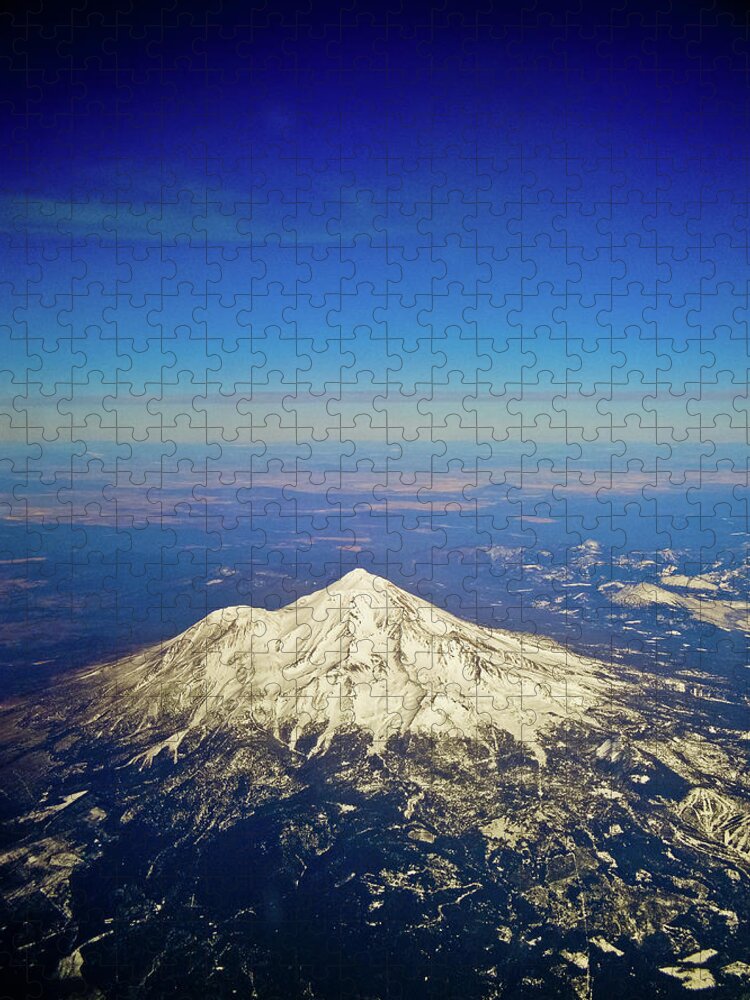 Tranquility Jigsaw Puzzle featuring the photograph Mount Shasta From The Air by Www.bazpics.com
