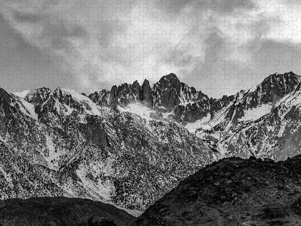 Awesome Jigsaw Puzzle featuring the photograph Mount Whitney in Black and White by Don Hoekwater Photography