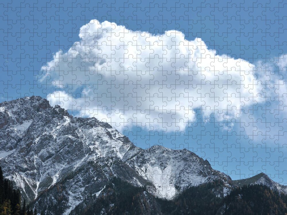 Scenics Jigsaw Puzzle featuring the photograph Mountain Peak by Caoyu36