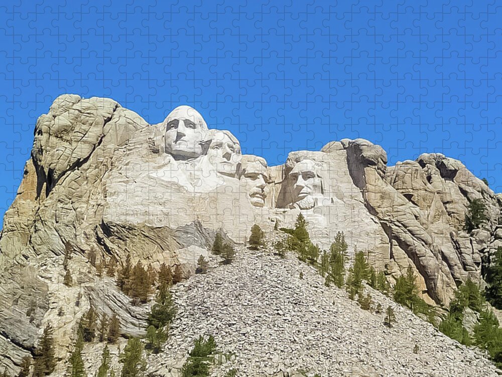 Mt. Rushmore Jigsaw Puzzle featuring the photograph Mt Rushmore by Joe Kopp