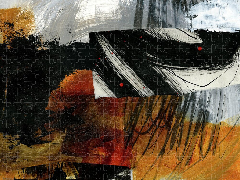 Abstract Art Jigsaw Puzzle featuring the painting Muddying the Waters #2 by Jane Davies