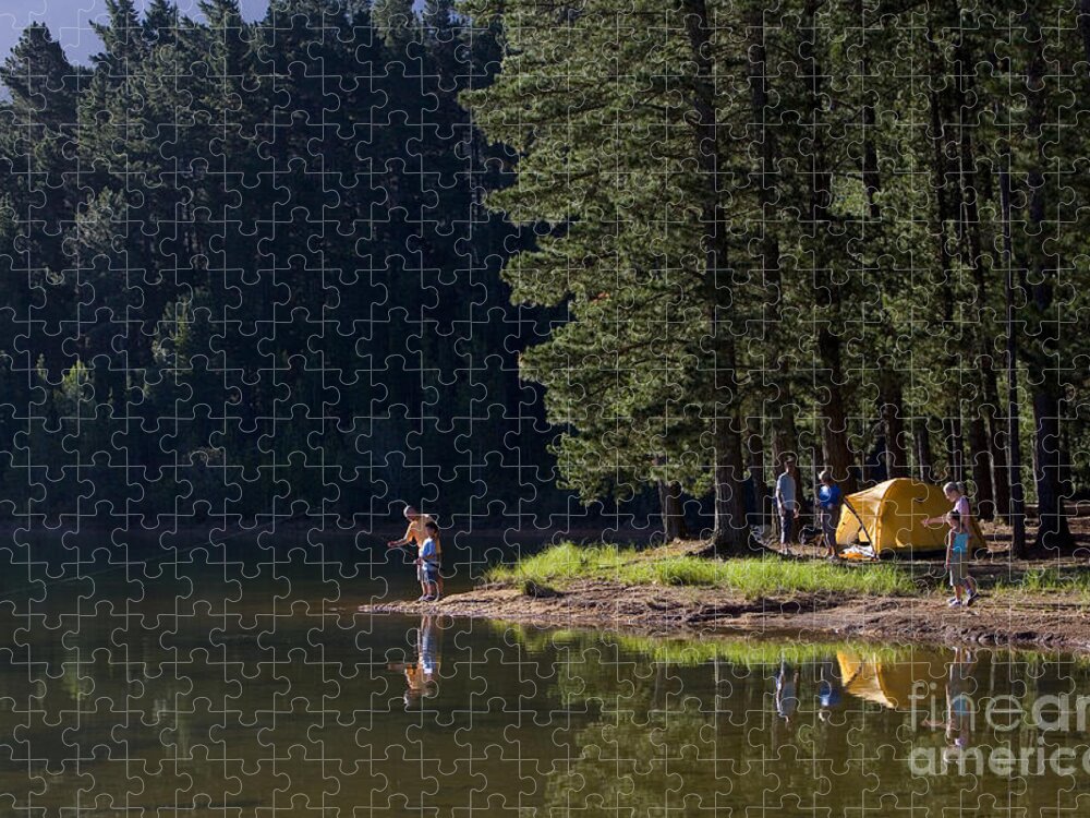 Tent Puzzle featuring the photograph Multi-generational Family On Camping by Air Images