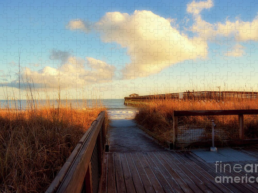 Scenic Jigsaw Puzzle featuring the photograph Myrtle Beach State Park Pier by Kathy Baccari