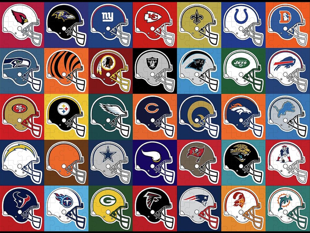 National Football League Background Helmets Teams Jigsaw Puzzle by Movie  Poster Prints - Pixels