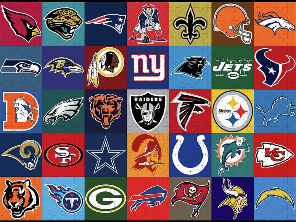 National Football League Background Logos Teams Jigsaw Puzzle