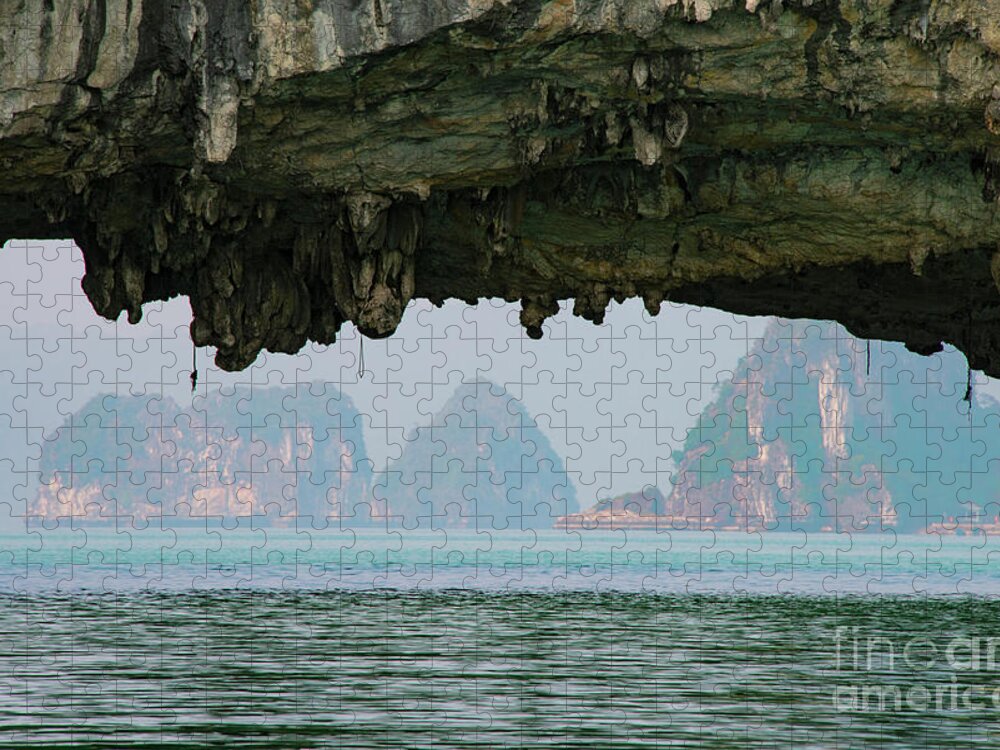 Bai Tu Long Bay Jigsaw Puzzle featuring the photograph Natural Arch Near Vung Vieng Fishing Village Three by Bob Phillips