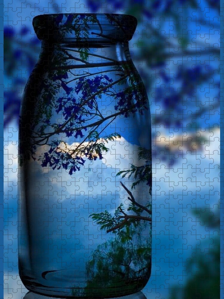 Colettte Jigsaw Puzzle featuring the photograph Nature Through Bottle by Colette V Hera Guggenheim