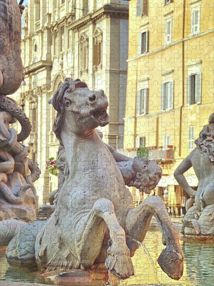 Bernini Jigsaw Puzzle featuring the photograph Navona Early Morning by JAMART Photography