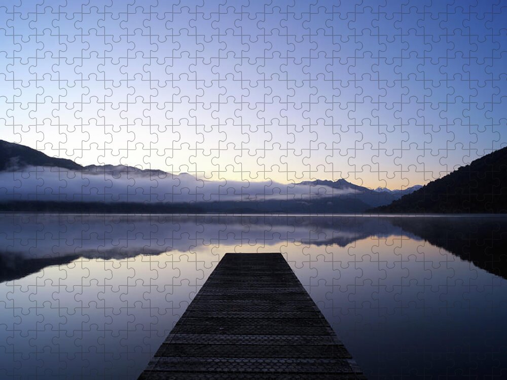 Scenics Jigsaw Puzzle featuring the photograph New Zealand Lake Scene by Simonbradfield