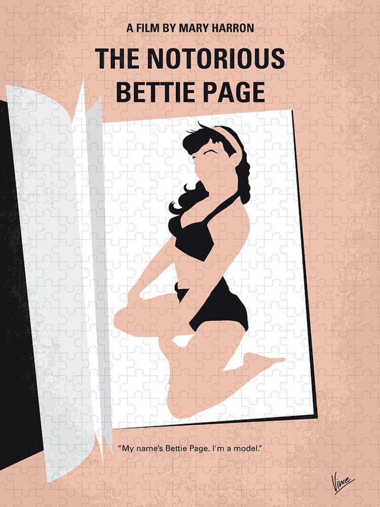 The Notorious Bettie Page Jigsaw Puzzle featuring the digital art No1007 My The Notorious Bettie Page minimal movie poster by Chungkong Art