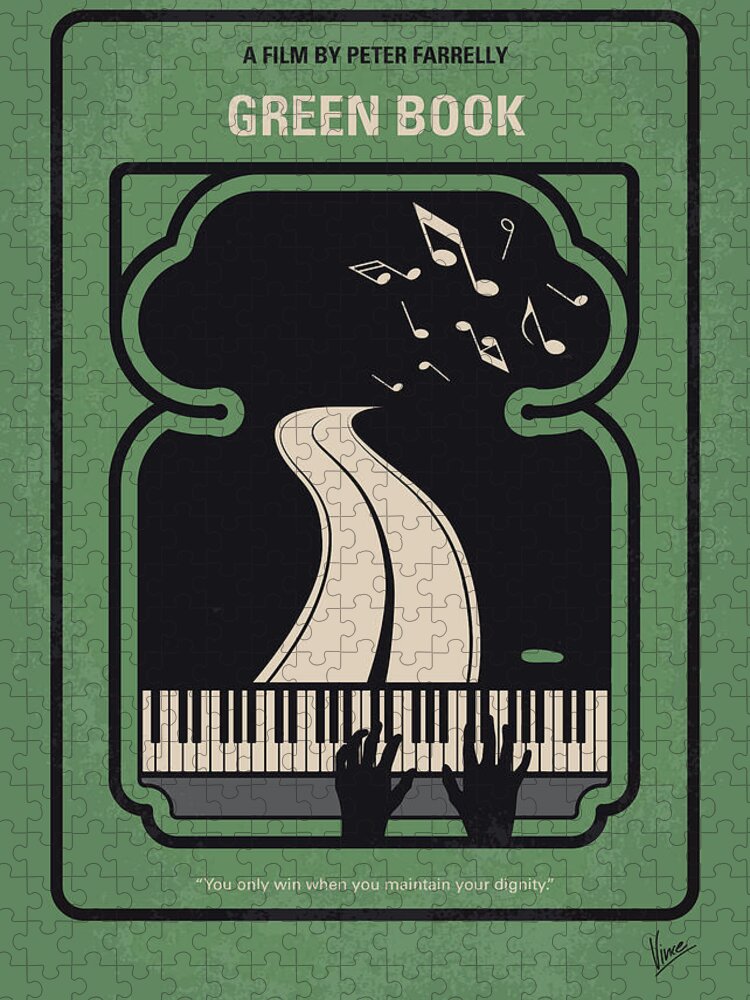 Green Book Jigsaw Puzzle featuring the digital art No1039 My Green Book minimal movie poster by Chungkong Art