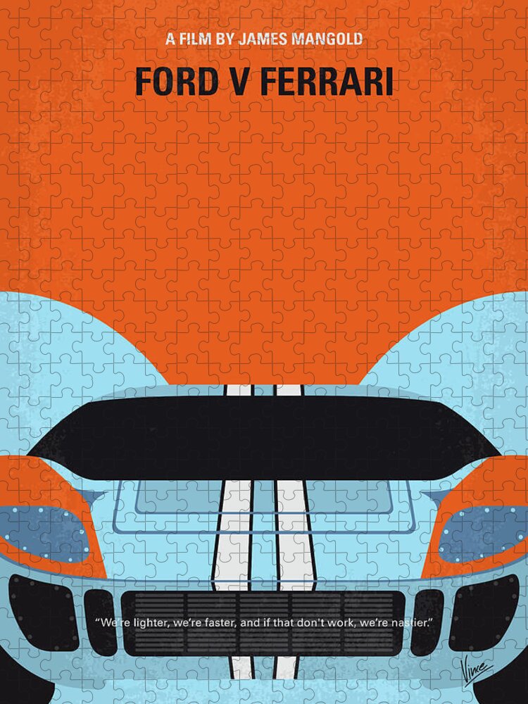 Lemans 66 Jigsaw Puzzle featuring the digital art No1121 My Lemans 66 minimal movie poster by Chungkong Art