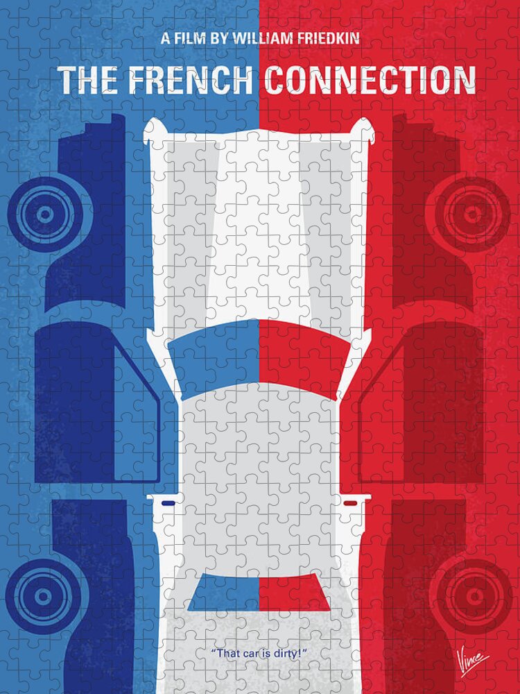 The Puzzle featuring the digital art No982 My The French Connection minimal movie poster by Chungkong Art