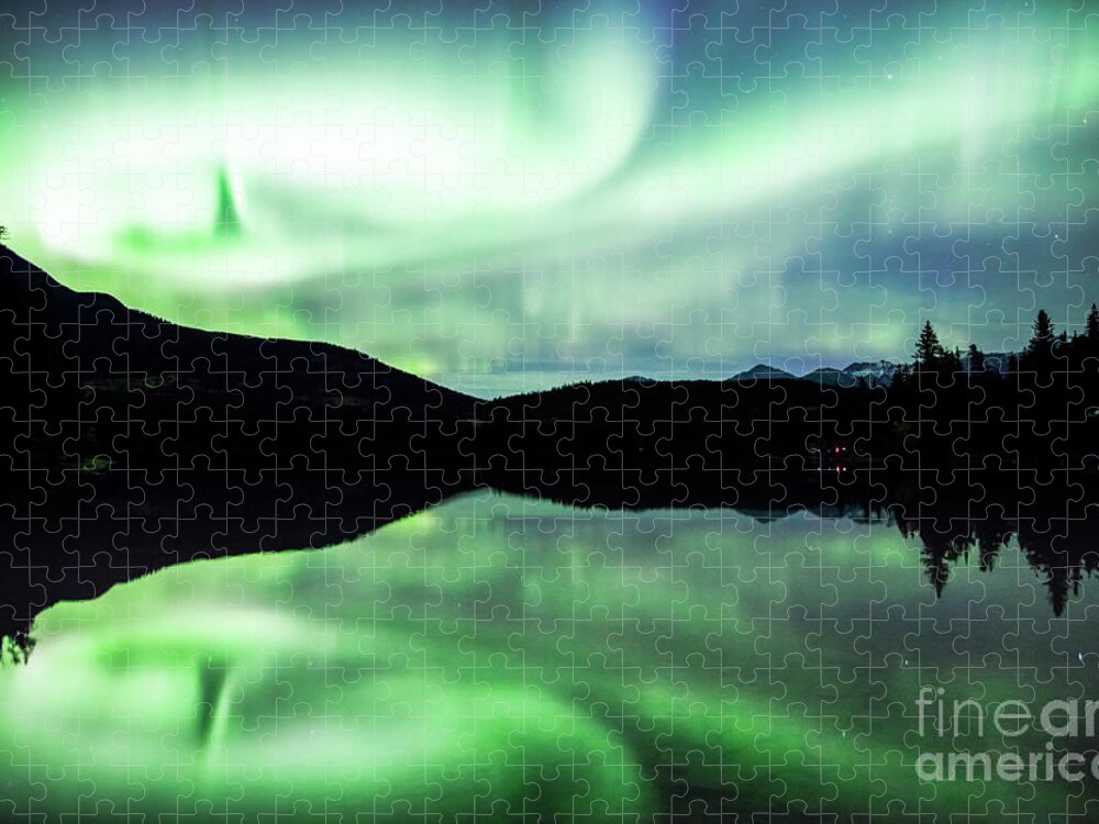 Northern Lights Jigsaw Puzzle featuring the photograph Northern lights, Canada by Matteo Colombo