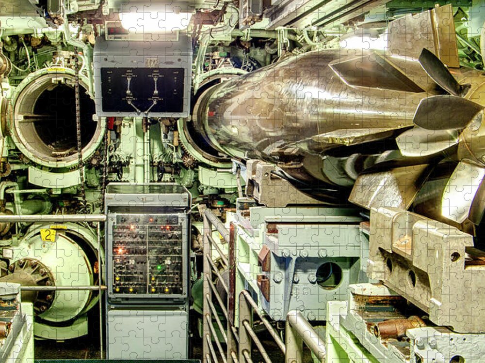 Nuclear Submarine Torpedo Room Jigsaw Puzzle featuring the photograph Nuclear submarine torpedo room by Weston Westmoreland