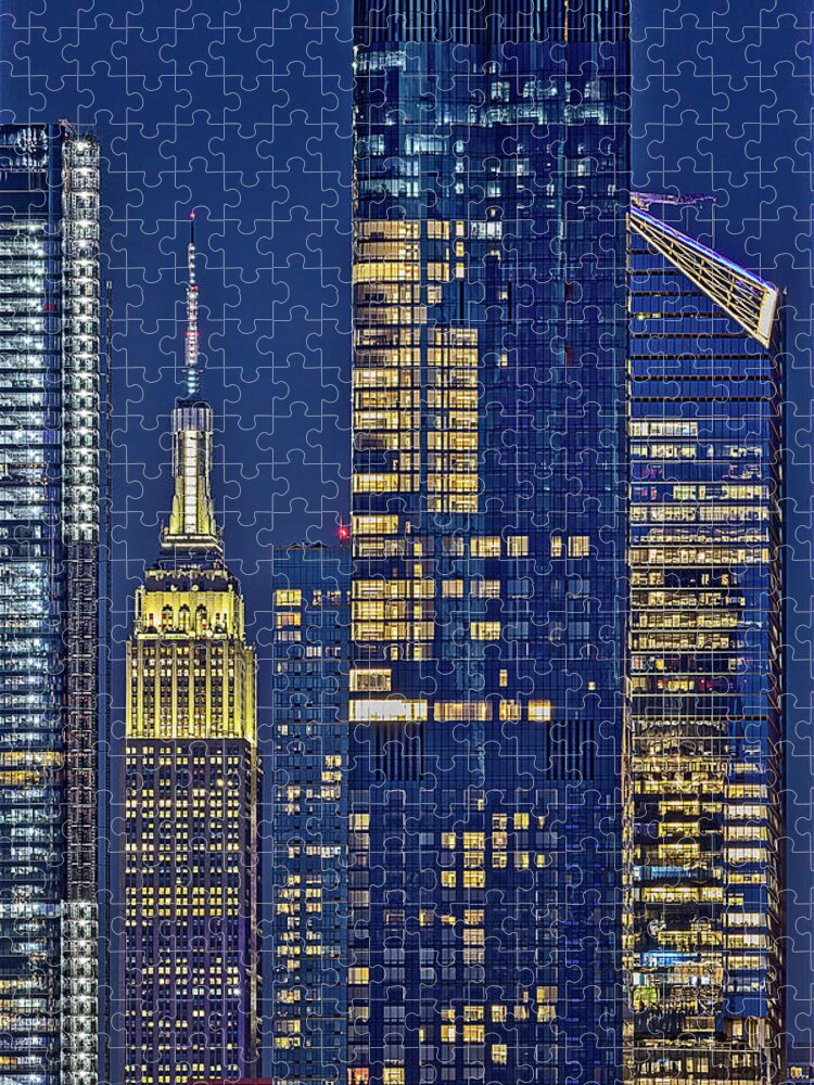 Nyc Skyline Jigsaw Puzzle featuring the photograph NYC ESB Empire State Building by Susan Candelario