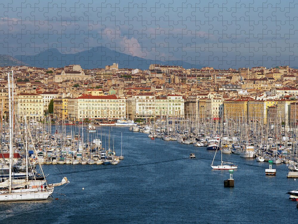 Sailboat Jigsaw Puzzle featuring the photograph Old Port Of Marseille by Guy Vanderelst