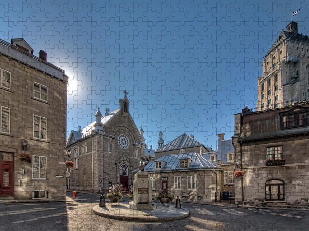 Tranquility Jigsaw Puzzle featuring the photograph Old Quebec City Square by Melinda Moore