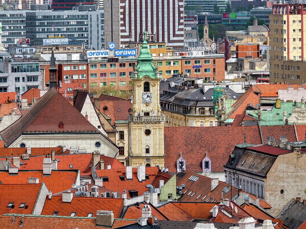 Bratislava Jigsaw Puzzle featuring the photograph Old town hall tower by Fabrizio Troiani