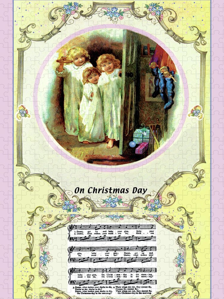 Christmas Jigsaw Puzzle featuring the painting On Christmas Day by Walter Crane