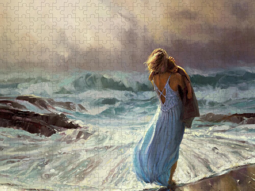 Ocean Jigsaw Puzzle featuring the painting On Watch by Steve Henderson