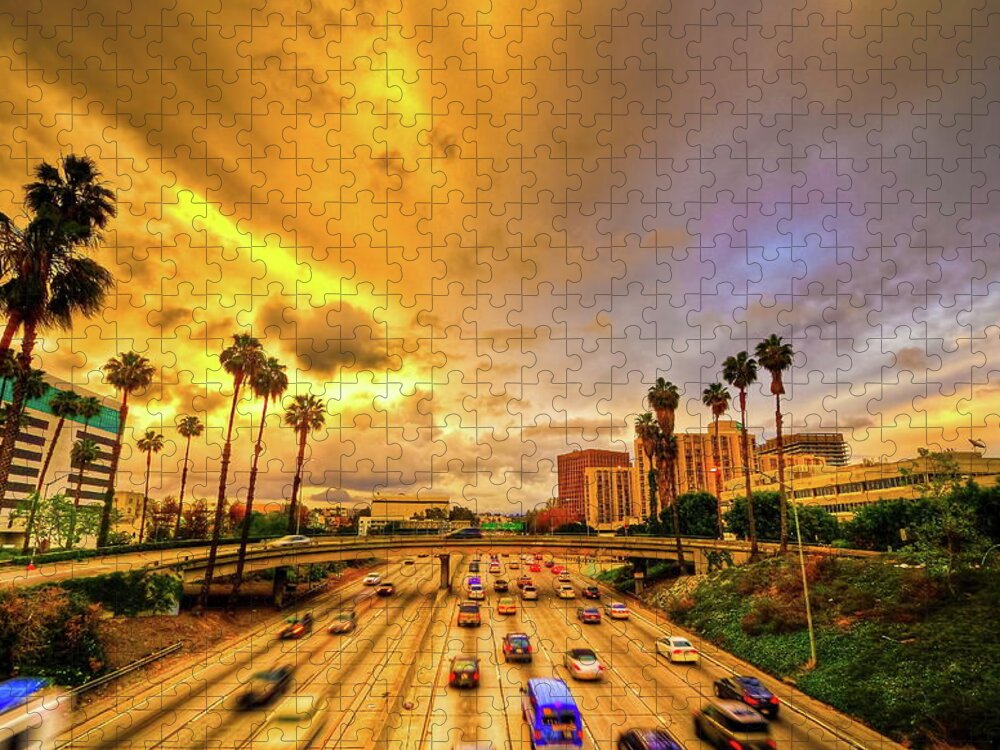 Orange Color Jigsaw Puzzle featuring the photograph Orange Sun And The Blue Sky by Albert Valles