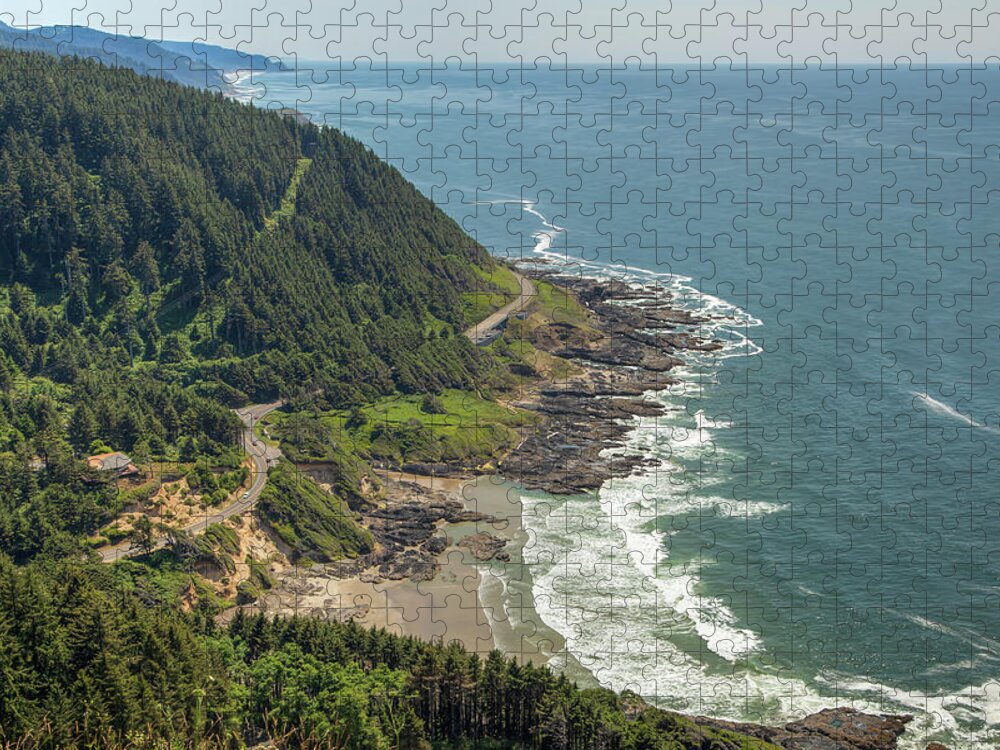 Beach Jigsaw Puzzle featuring the photograph Oregon Coastline 01035 by Kristina Rinell