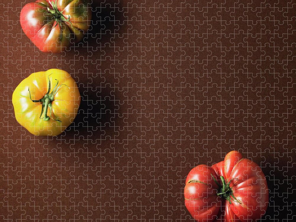 Sparse Jigsaw Puzzle featuring the photograph Organic Heirloom Tomatoes by Monica Rodriguez