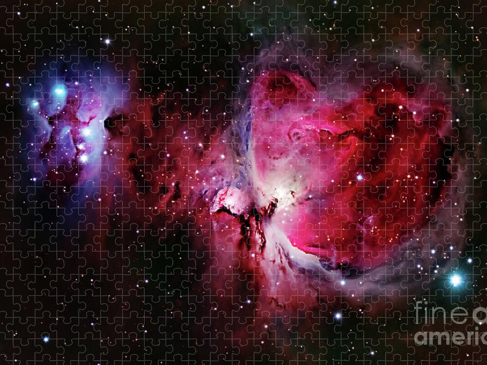 Orion Nebula Jigsaw Puzzle featuring the photograph Orion Nebula and Running Man Nebula by Doc Braham