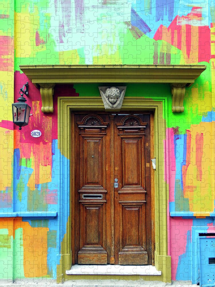 Entrance Jigsaw Puzzle featuring the photograph Painted Entrance, Palermo, Buenos Aires by Kurt Van Wagner