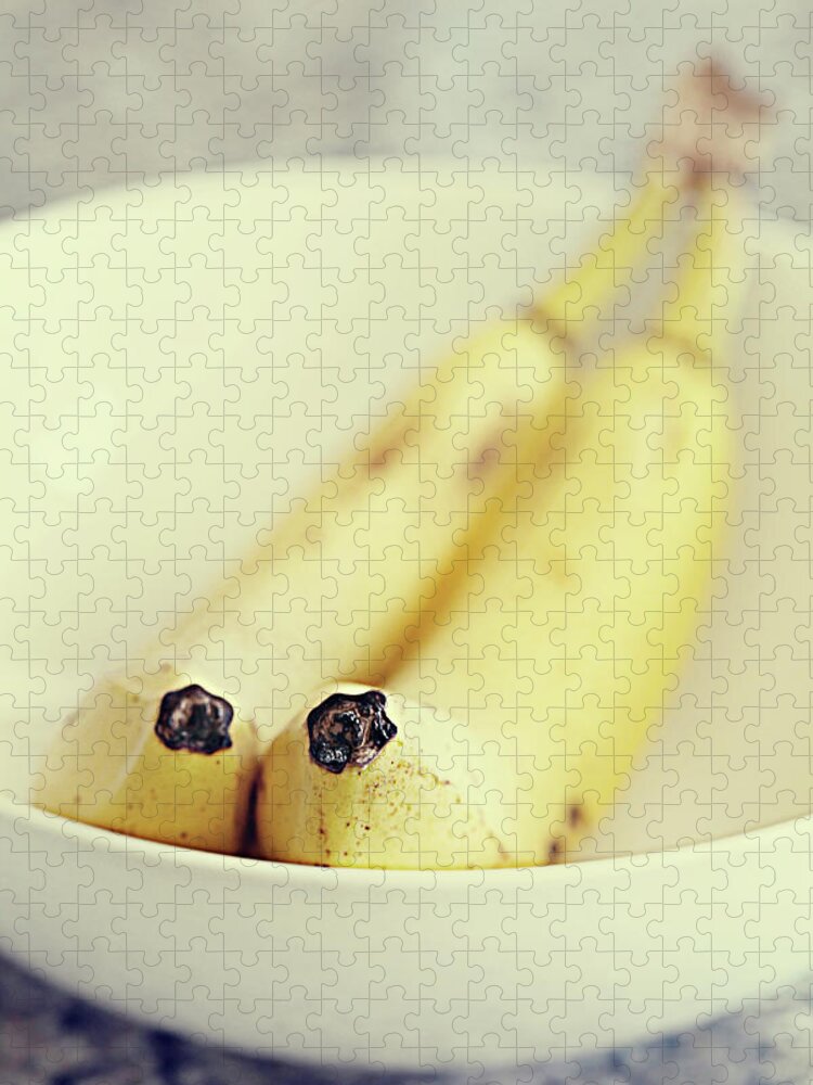 Domestic Room Jigsaw Puzzle featuring the photograph Pair Of Ripe Bananas by Stephanie Mull Photography