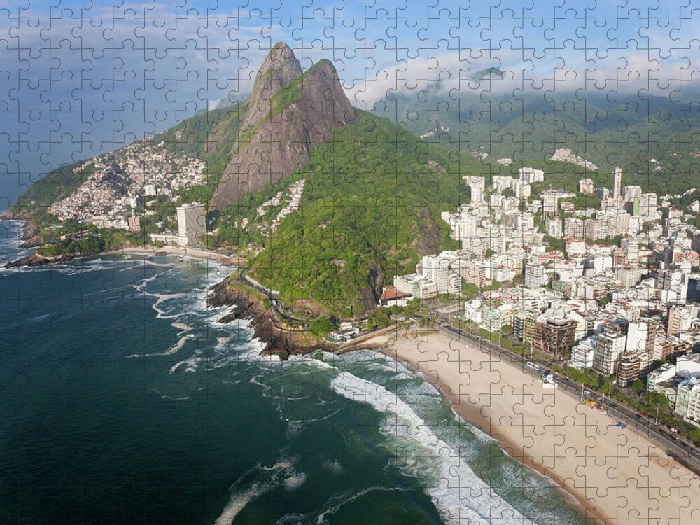 Water's Edge Jigsaw Puzzle featuring the photograph Panema Beach, Ipanema, Rio De Janeiro by Peter Adams