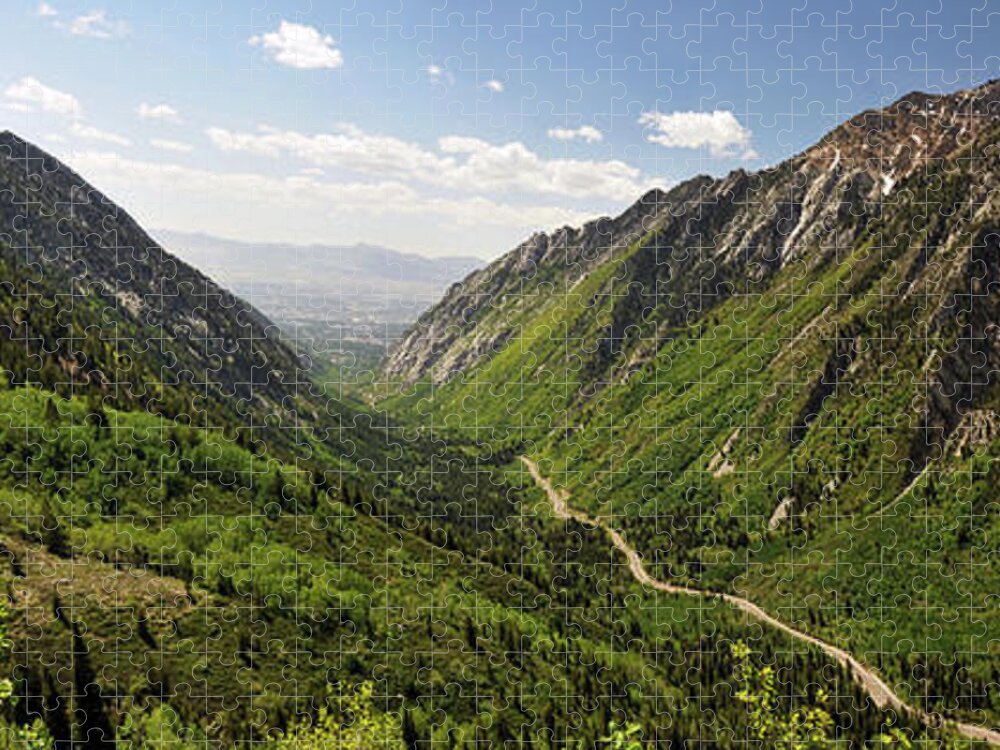 Tranquility Jigsaw Puzzle featuring the photograph Panoramic Shot Of Little Cottonwood by Utah-based Photographer Ryan Houston