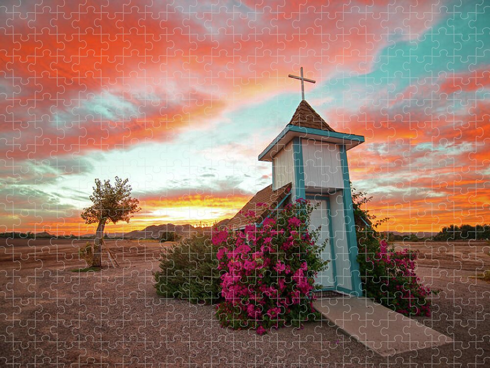 Church Jigsaw Puzzle featuring the photograph Pause Rest Worship by Denise LeBleu
