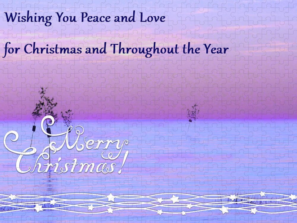 Christmas Jigsaw Puzzle featuring the photograph Peace and Love for Christmas Card by Sharon Williams Eng