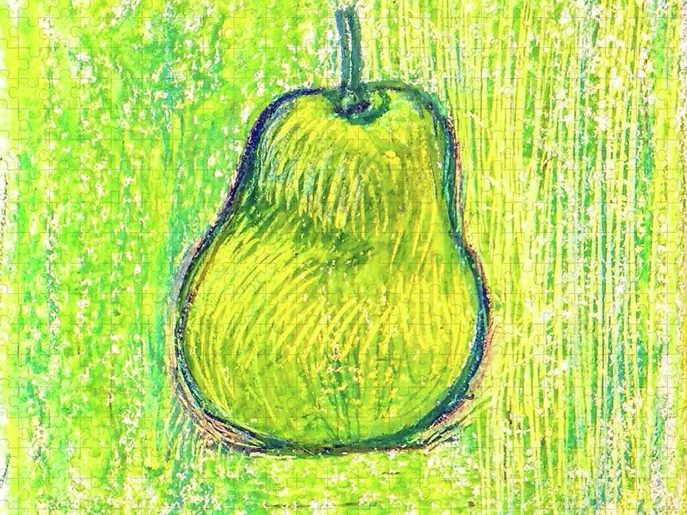 Vegetable Jigsaw Puzzle featuring the drawing Pear by Asha Sudhaker Shenoy