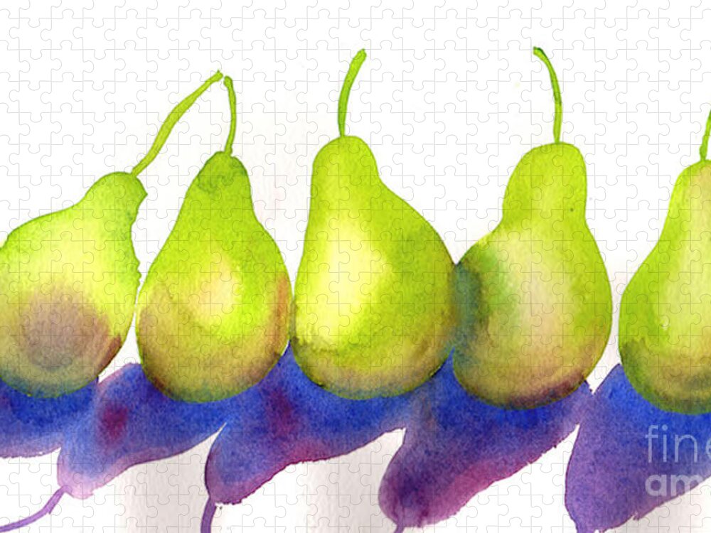 Pears Jigsaw Puzzle featuring the painting Pears by Amy Stielstra
