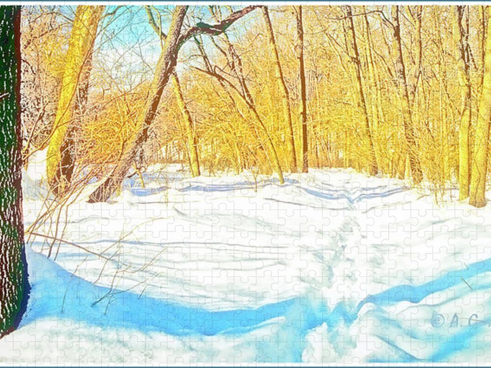 Forest Jigsaw Puzzle featuring the photograph Pennsylvania Forest in Winter by A Macarthur Gurmankin